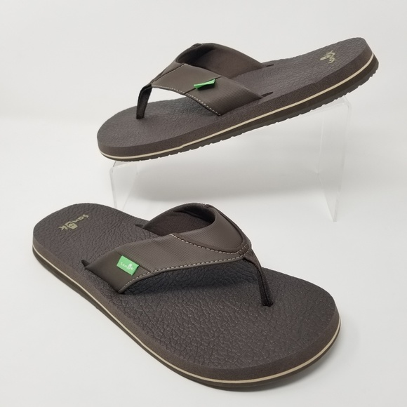 Sanuk Other - Sanuk Beer Cozy Flip Flop Mens Thong Sandals Brown
